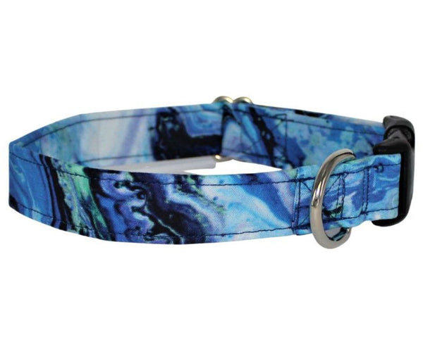 Blue Agate Fabric Dog Collar