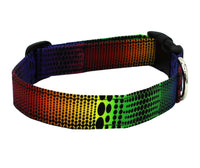 Dotted Rainbow Fabric Dog Collar