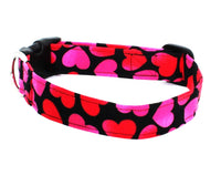 Red and Pink Hearts Dog Collar