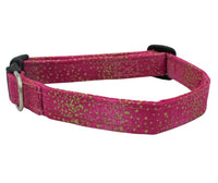 Pink and Gold Fabric Dog Collar
