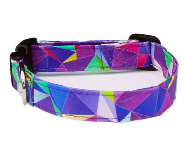 Purple Prism Fabric Dog Collar
