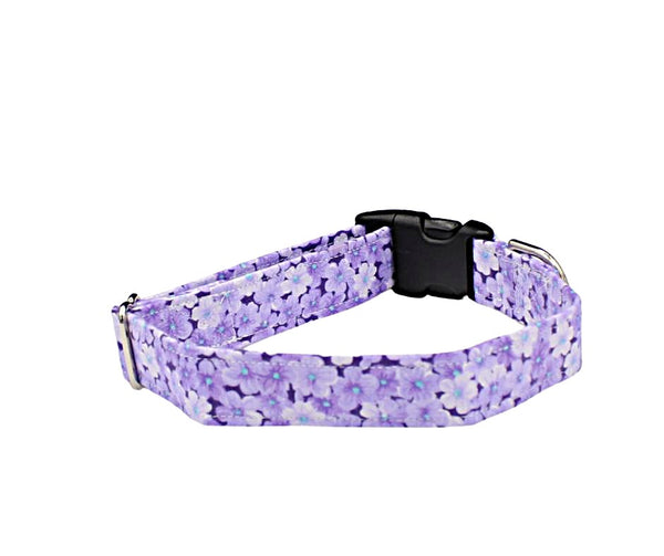 Purple Flowers Dog Collar