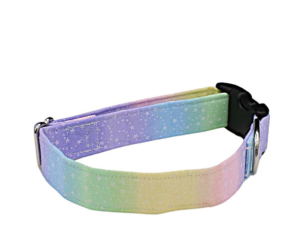 Pastel Rainbow with Stars Dog Collar