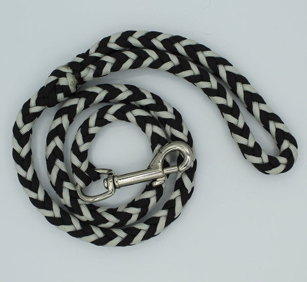 Black and Silver Grey Paracord Dog Leash by The Leash Ladies