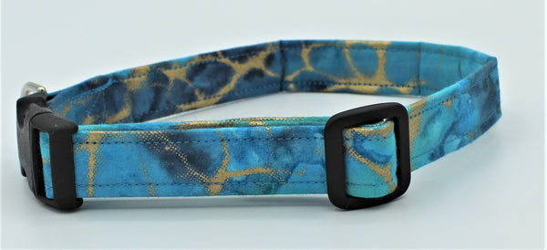 Teal and Gold Dog Collar