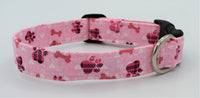 Pink Paw Print Dog Collar