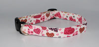 White with Multi Hearts Fabric Collar